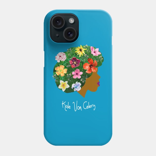 Kale Von Celery Floral Afro Phone Case by Kale Von Celery