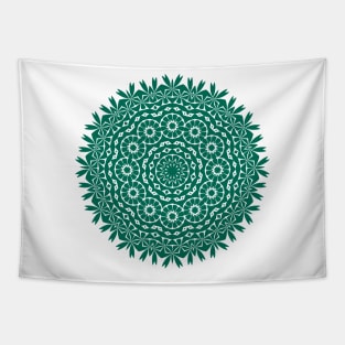 Sacred Leaf Mandala (Green) Tapestry