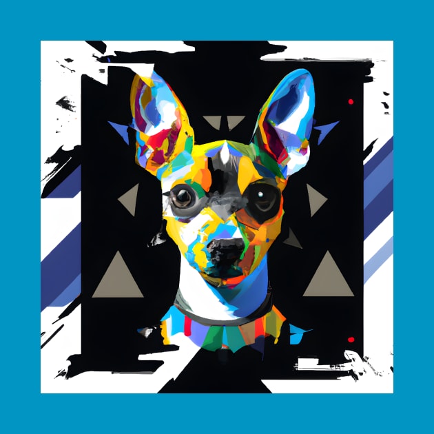 Rat Terrier Puppy Geometric Artwork by Furrban