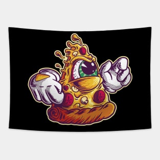 Angry Pizza Food Lover Tapestry