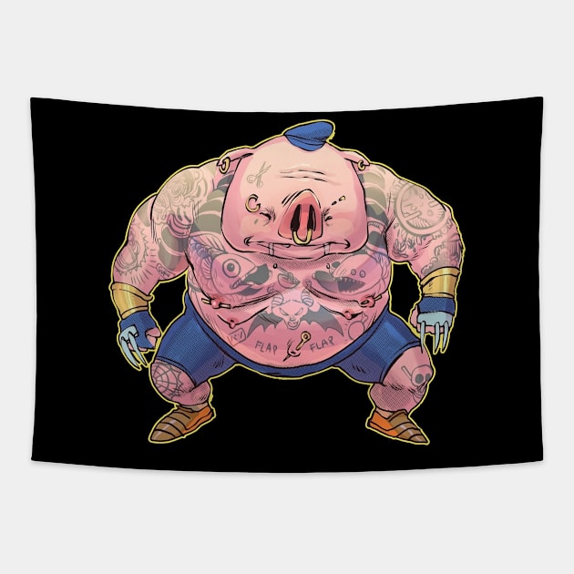 Mafia Baconsters babi Tapestry by sillhoutelek