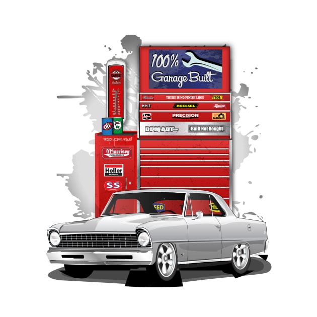 1967 Pewter Gray Chevrolet Nova Garage Built Print by RPM-ART