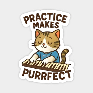 Practice makes PURRFECT - dark logo Magnet