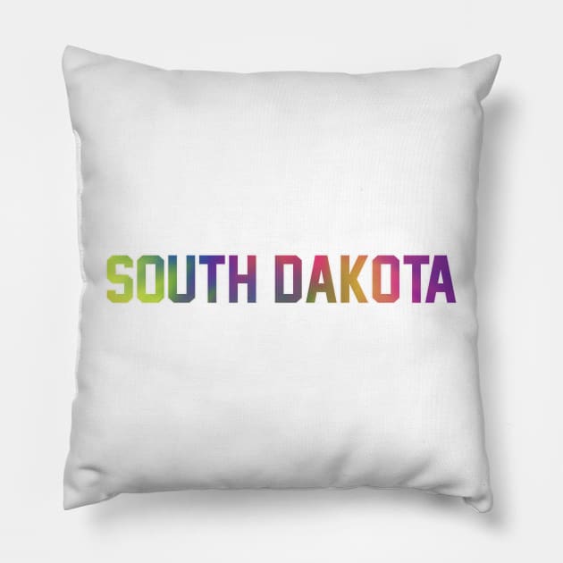 South Dakota Tie Dye Jersey Letter Pillow by maccm