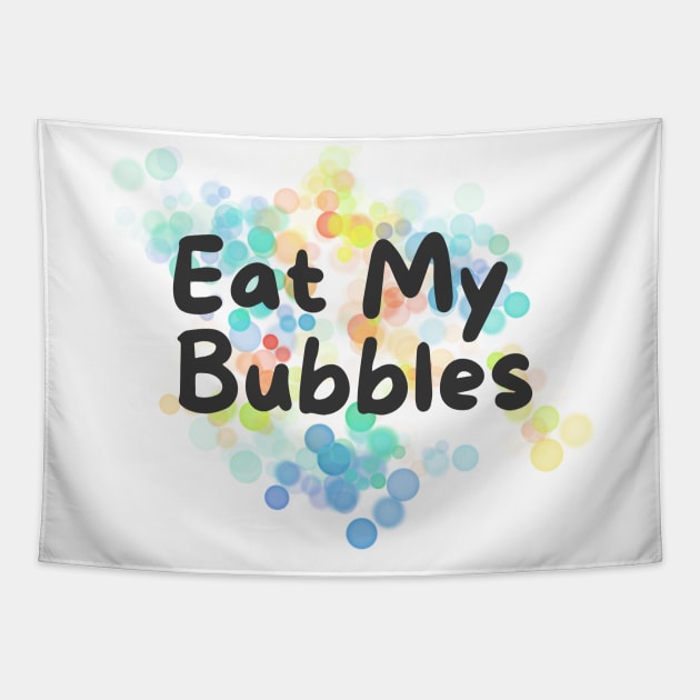 eat my bubbles, swim fast, swimmer joke Tapestry by Bomberrie