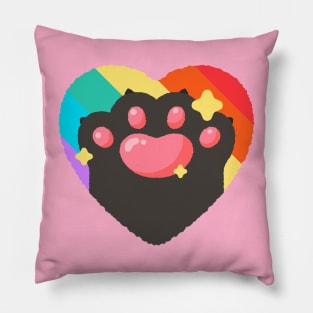 Pride & Paw 🐾 Cute Lgbtq Black cat Toe bean 🏳️‍🌈 Pillow