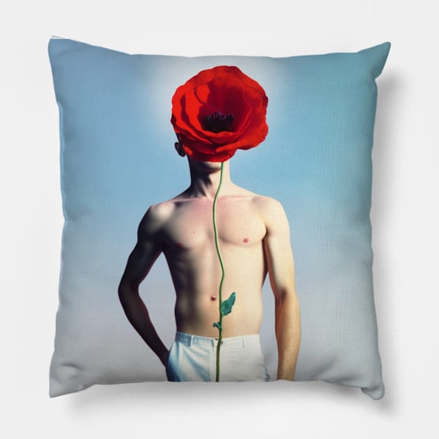 Mystery behind the flower Pillow by So Red The Poppy