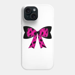 Bright pink streaks bow Phone Case