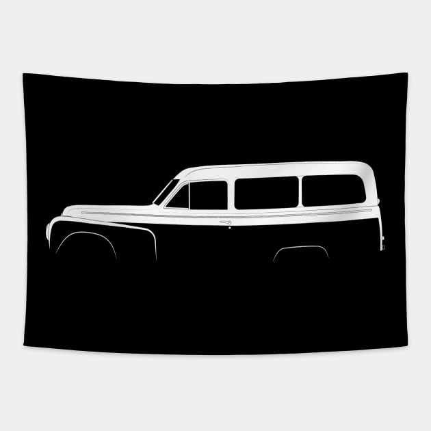 Volvo P445 Silhouette Tapestry by Car-Silhouettes