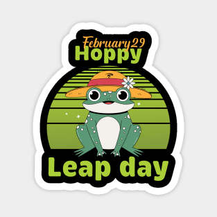 Funny Frog Lover Hoppy Leap Day February 29 Leap Year Magnet