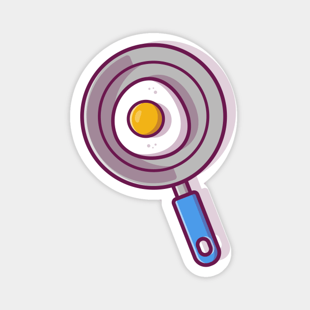 Frying Pan And Egg Fried Magnet by Catalyst Labs