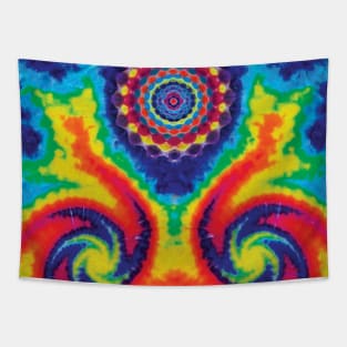 Mandala Mini Spiral Crumble Rainbow Tie Dye Tapestry