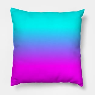 Hot Pink and Neon Aqua Blue Ombre Shade Color Fade Pillow