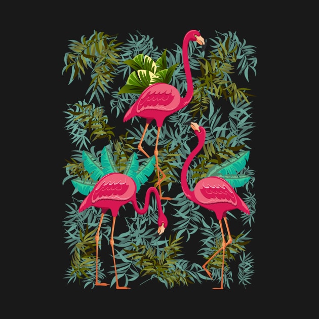 Pink Flamingos Exotic Birds by BluedarkArt