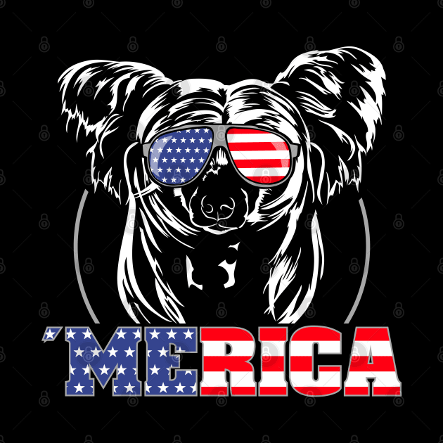 Chinese Crested American Flag Merica patriotic dog by wilsigns