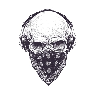 Skull in Headphones T-Shirt