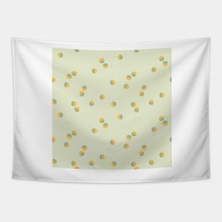 Scattered Dots Minimalist Geometric Pattern - Marigold and Green Tapestry