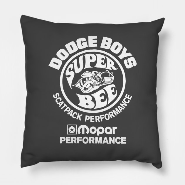 Dodge Boys Scatpack Performance Super Bee Pillow by DCMiller01