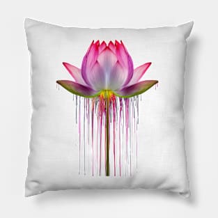 Colour Dripping Lotus Flower Pillow