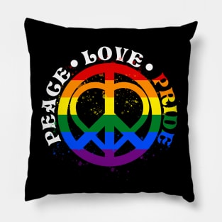 Peace Love Gay Pride Pillow