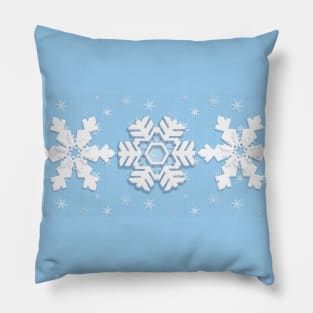 Winter Holiday White Snowflakes, Christmas and Happy New Year Decoration, gifts and clothing Pillow