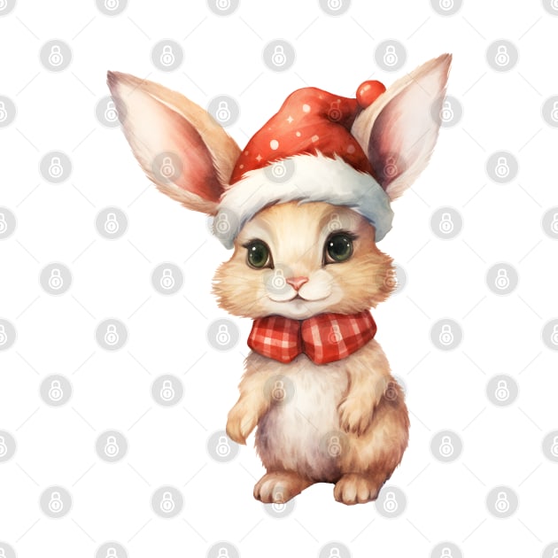 American Hare in Santa Hat by Chromatic Fusion Studio