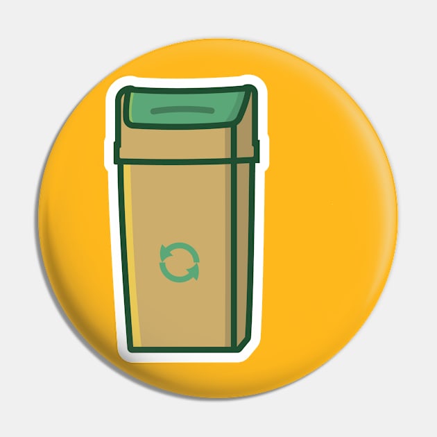 Plastic Dustbin Sticker vector illustration. Home cleaner object icon concept. Street dustbin for waste sticker design logo with shadow. Pin by AlviStudio