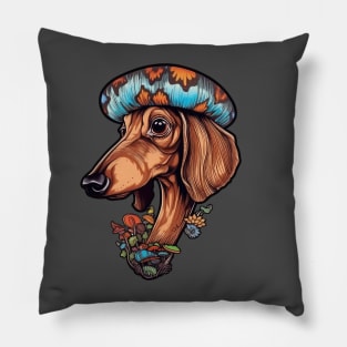 Psilocybin Dachshund Pillow