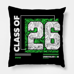 Class of 2026 Urban Streetwear // Graduation Class of '26 Green Pillow