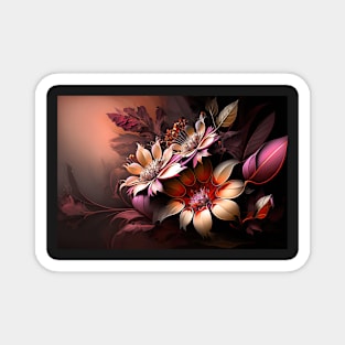 Abstract Floral Garden Botanical Print Magnet