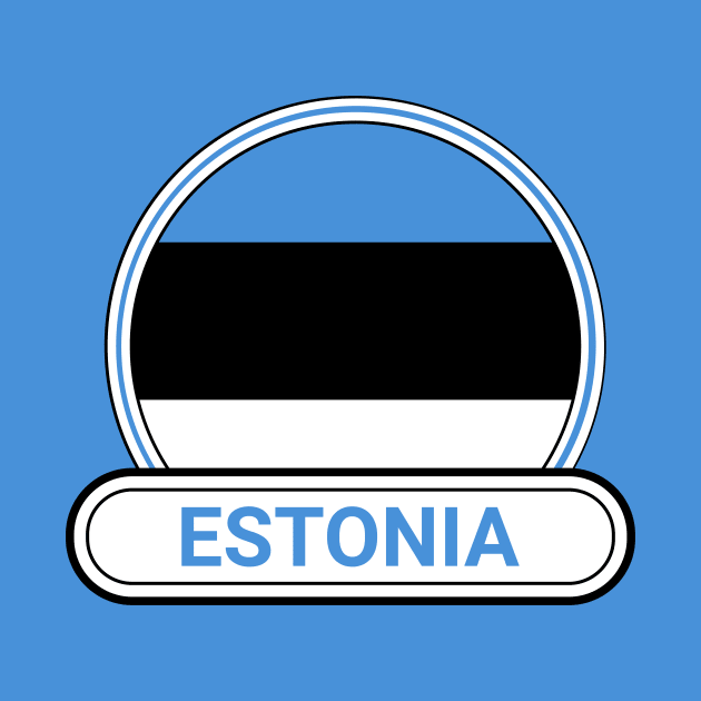 Estonia Country Badge - Estonia Flag by Yesteeyear