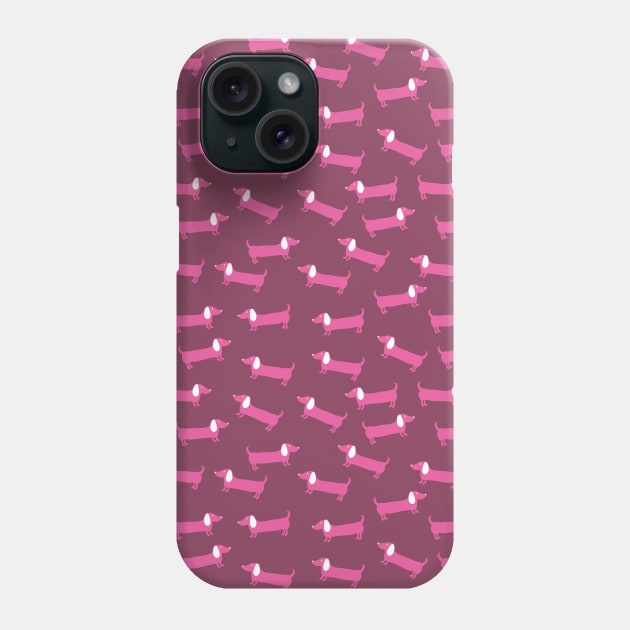 Pink dachshunds pattern Phone Case by bigmomentsdesign