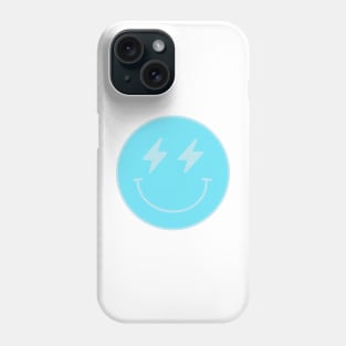 Lightning Bolt Smiley Face Preppy Blue Phone Case