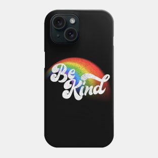 Be Kind / Retro Faded Rainbow Design Phone Case