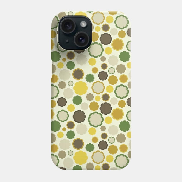 Groovy Floral Pattern Green Yellow Brown Phone Case by ItsRTurn