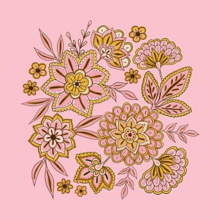 Pretty boho flowers - Pink T-Shirt