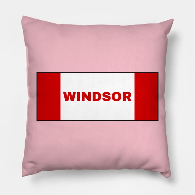 Windsor City in Canadian Flag Colors Pillow by aybe7elf