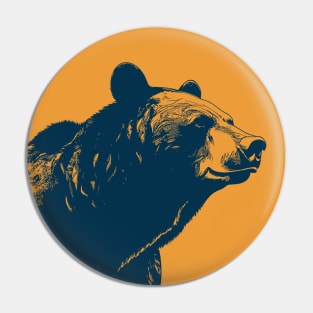 Bear head over yellow Pin