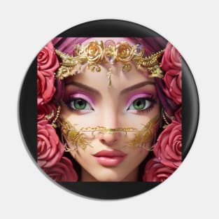 Photorealistic Owl Goddess Pin