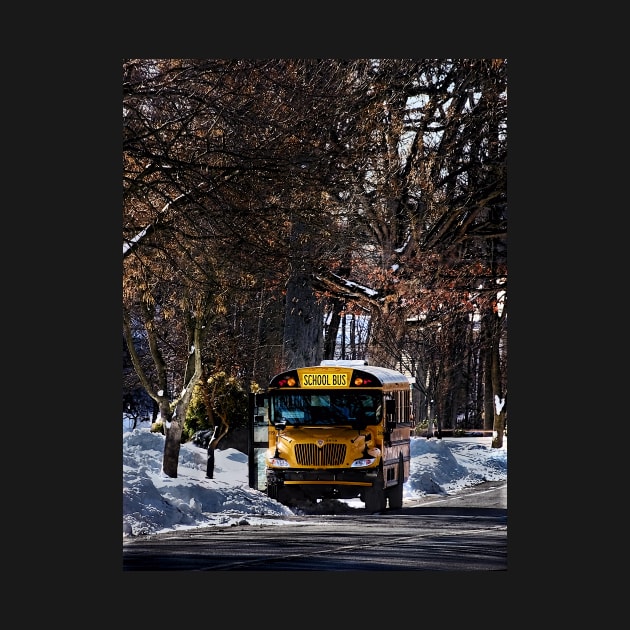 Parked School Bus in Winter by SusanSavad