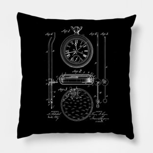 Stop Watch Vintage Patent Drawing Pillow