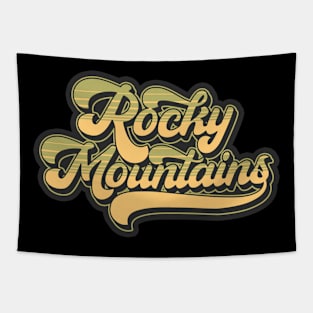 Rocky Mountains Retro Vintage Logo Colorado Tapestry