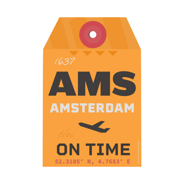 AMS Amsterdam luggage tag style by Woohoo