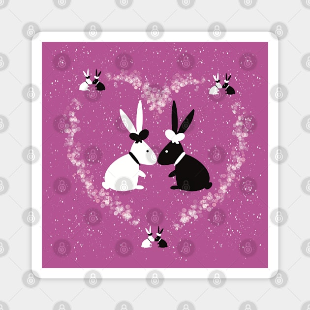 Rabbit purple wedding Magnet by Xatutik-Art