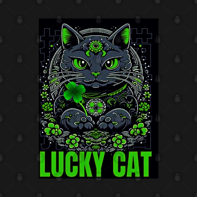 Lucky Cat Clover by Black Cat Alley