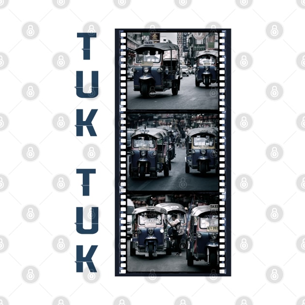 Tuk-Tuk Taxis - Triptych Of 3 Photographs With Film Strip Framing by VintCam