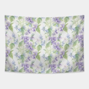 Wild Violet Flowers Watercolor pattern Tapestry