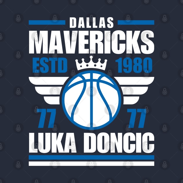 Dallas Mavericks Doncic 77 Basketball Retro by ArsenBills