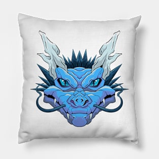 The Furious Japanese Dragon - Vector art illustration Pillow