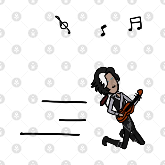 D.M. Plays Violin Cartoon 2 by gagimas